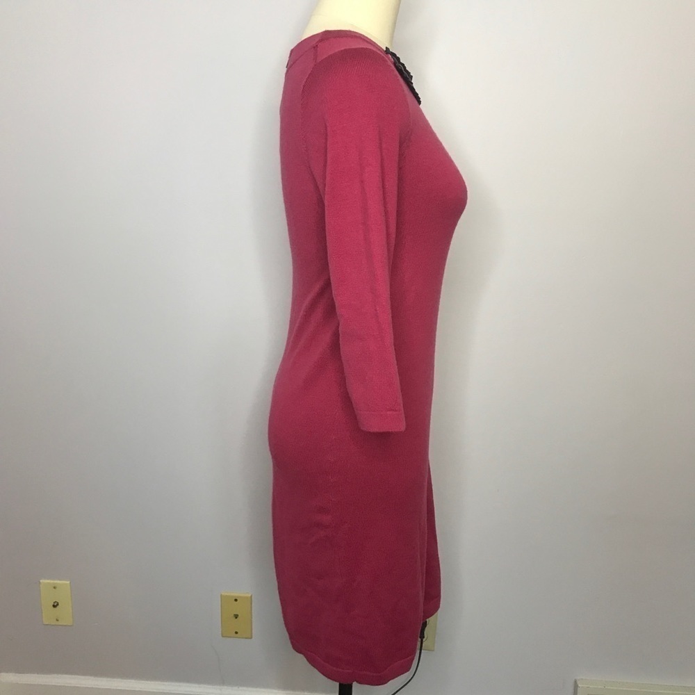 Boden Pink Knit Dress- Ruffle Gem Collar- Size 6 - Picture 3 of 6
